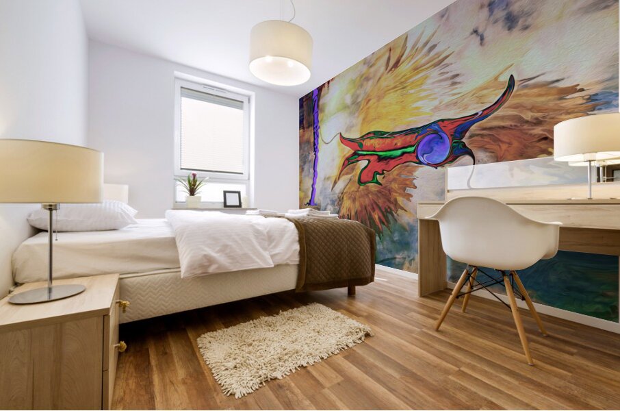 floating on a ravens back Mural print