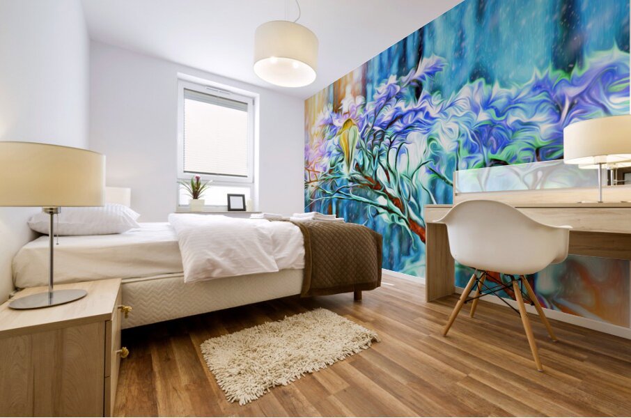 winter moss hawk Mural print