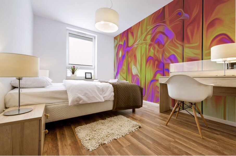 feathers and fire Mural print