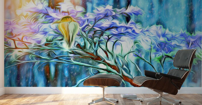 winter moss hawk Wall Murals